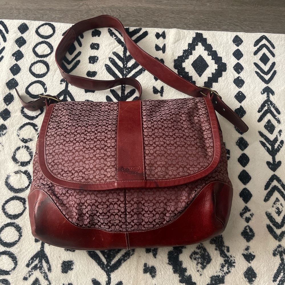Coach Maroon and Burgundy Crossbody Bag - Picture 8 of 8